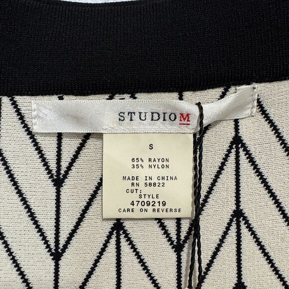 Studio M Women's Y2K 2000 Elastic Waist Black and White Reversible Skirt  Small - Picture 9 of 16